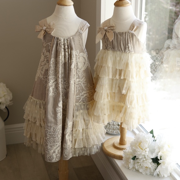 Linen Dress Silk Soutache Lace Embellished Couture Beach Portrait Party Size 10 - Picture 6 of 9